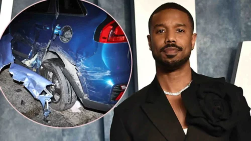 ¡Michael B. Jordan choca contra auto estacionado en LA!